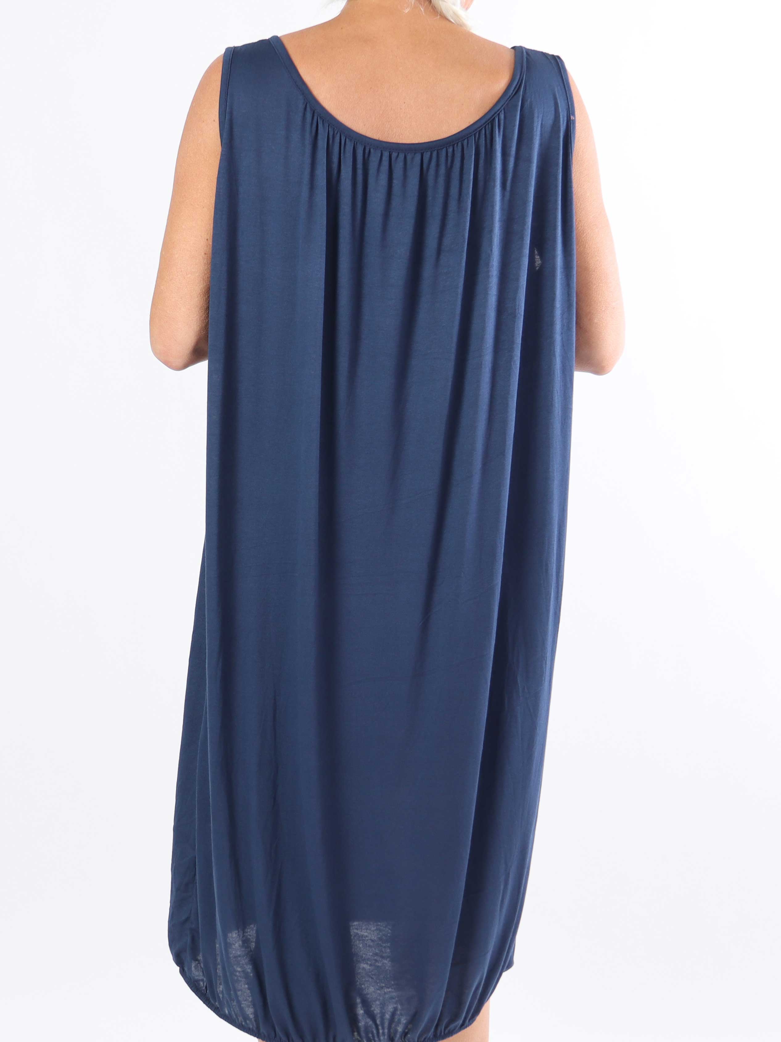 Miracle Sleeveless Dress - Basic klänning i viskos med resår nedtill